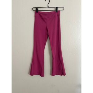 Abercrombie Kids YPB Ribbed Flare Leggings Magenta Pink Side Slit Pants 9/10